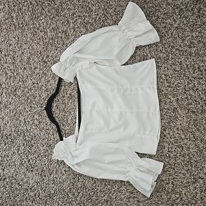 White Ruffle Top Size Medium